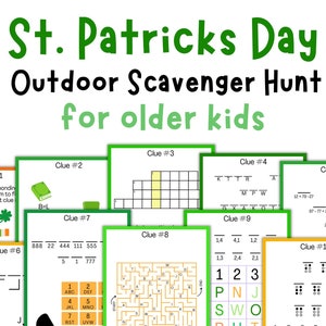 St. Patrick&#39;s Day Scavenger Hunt for Teens: Outdoor Game (Printable Digital Download)