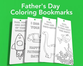 Father's Day Coloring Bookmarks: Kids Activity (PDF)