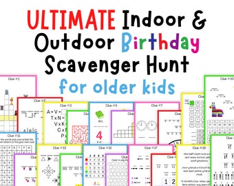 Ultimate Birthday Treasure Hunt for Teens, Indoor and Outdoor Scavenger Hunt, Treasure Hunt Clues, Teenager Birthday Games