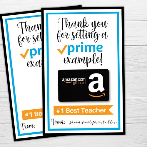 Printable AMAZON Teacher Appreciation Gift Card Holder. Thank Etsy