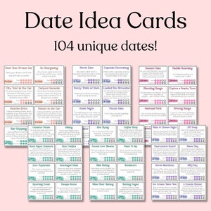 Datum Idee Karten, Datum Nacht Idee Karten, sofortiger digitaler Download