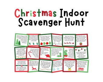 Christmas Scavenger Hunt: Indoor Game for Kids (Printable PDF Digital Download)