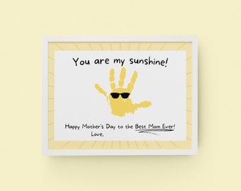 Mommy You Are My Sunshine Handprints Keepsake, Sunshine Handprints, Gift for Mom for Mother's Day from Baby Toddler Prechooler Daycare