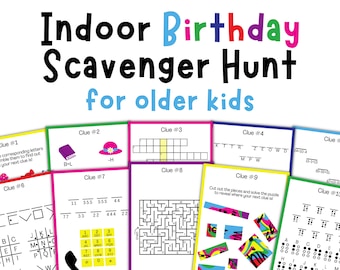 Teen Birthday Treasure Hunt: Indoor Scavenger Game (PDF)