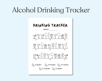Alcohol Drinking Tracker, Dry January Tracker, Instant Digital Download