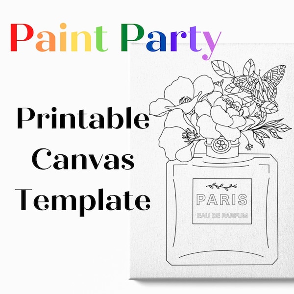 DIY Paint Party | Pre-drawn Canvas Stencil | Adult Painting | Paint & Sip DIY Paint Party | Art Party Stencil