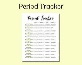 Period Tracker, Menstrual Calendar, Instant Digital Download