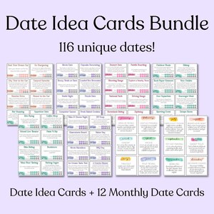 Datum Idee Karten Bundle, druckbare Date Night Idee Karten, sofortiger digitaler Download