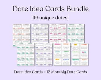 Date Idea Cards Bundle: 116 Unique Dates (Printable PDF Digital Download)