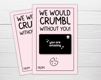 Crumbl Cookies Gift Card Holder Printable, Teacher Appreciation Gift, Teacher Gift, Teacher Appreciation, Teacher Birthday