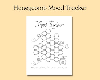 Honeycomb Mood Tracker, Printable Mood Tracker, Instant Digital Download