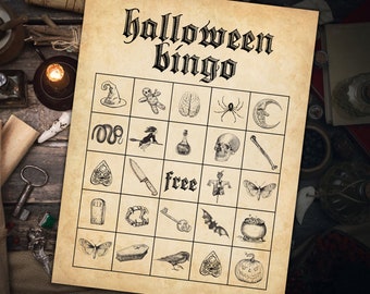 Halloween BINGO Game: 30 Unique Cards, Fun Party Game (Printable PDF)