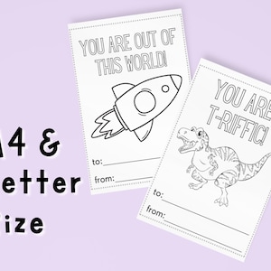 Valentine Coloring Cards, Printable Valentine's Day Cards, Kids ...
