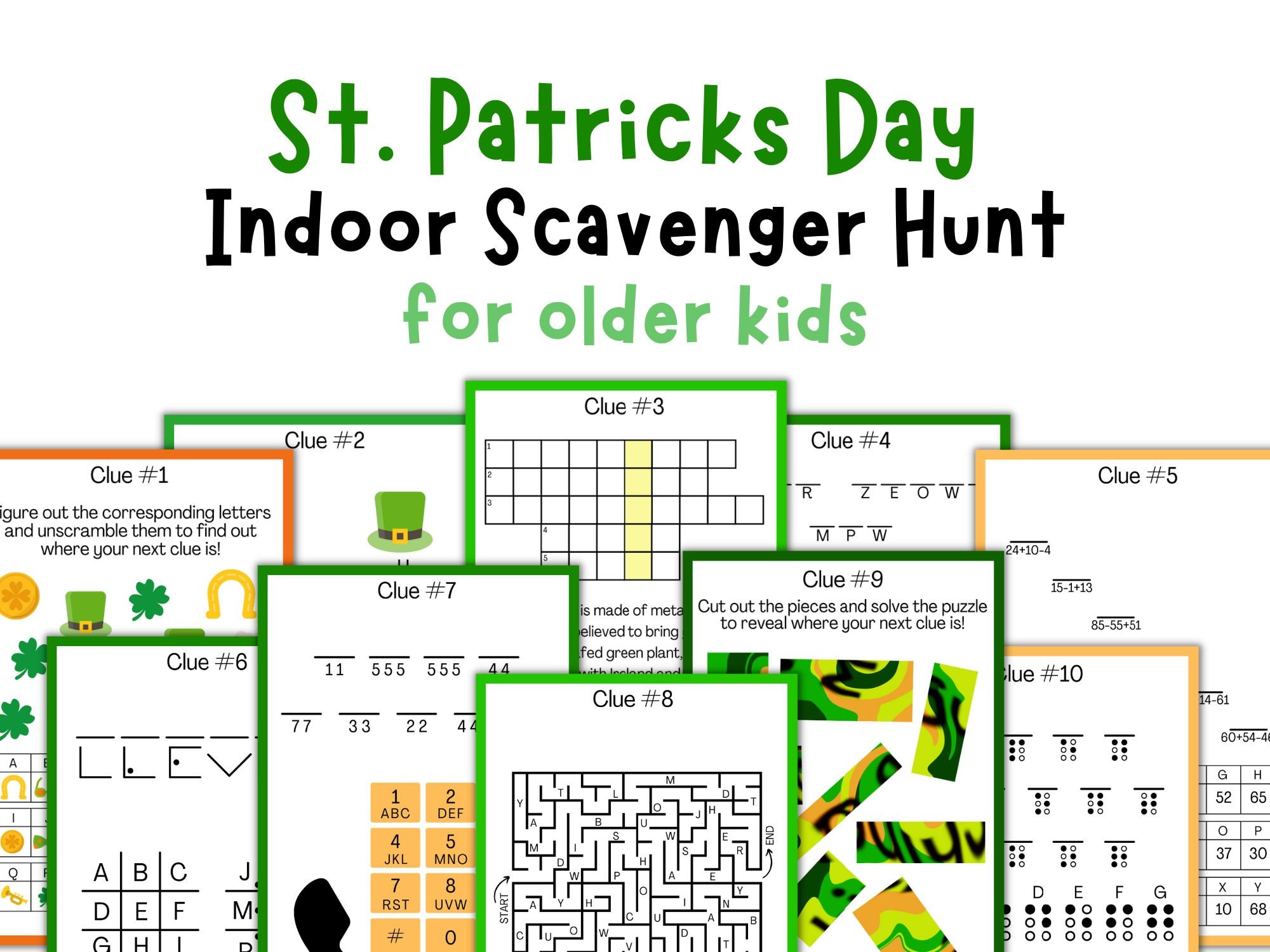 St. Patrick's Day Scavenger Hunt for Teens: Indoor Game (Printable Digital Download)