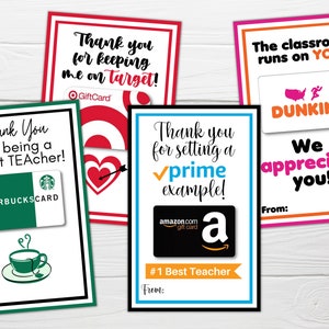 Porte-carte cadeau imprimable, cadeau de remerciement pour enseignant, cadeau pour enseignant, remerciement pour enseignant, anniversaire de enseignant