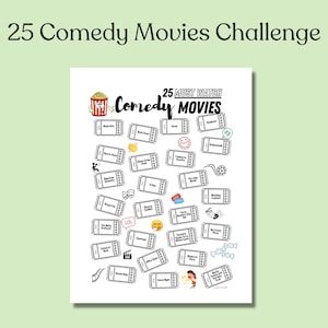 Top 25 Comedy Movies Challenge, Watchlist Printable, Instant Digital Download