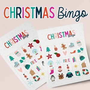Christmas Bingo Game: 30 Unique Cards, Family Activity (Printable Digital Download)