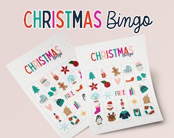 Christmas Bingo Game: 30 Unique Cards, Family Activity (Printable Digital Download)