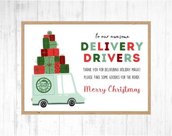 Delivery Driver Thank You Sign: Snack Cart Appreciation (Digital Download)
