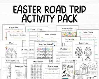 Easter Road Trip Games Bundle: Kids Activity Pack (Printable)