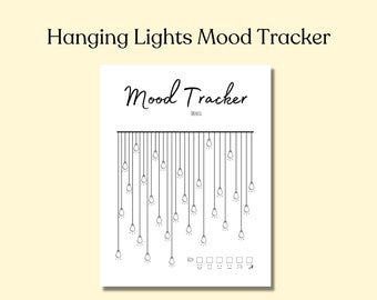 Hanging Lights Mood Tracker, Printable Mood Tracker, Instant Digital Download