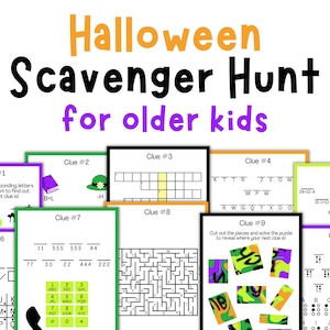 Halloween Scavenger Hunt for Teens, Indoor Treasure Hunt, Game for Older Kids, Scavenger Hunt Clues, Teenager Halloween Games