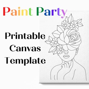 TEBTEOTEK Pre Drawn Canvas for Painting for Adults,Sip and Paint Kit for Adult's Girls Date Night,Pre Sketched Canvases for Painting with Picture to