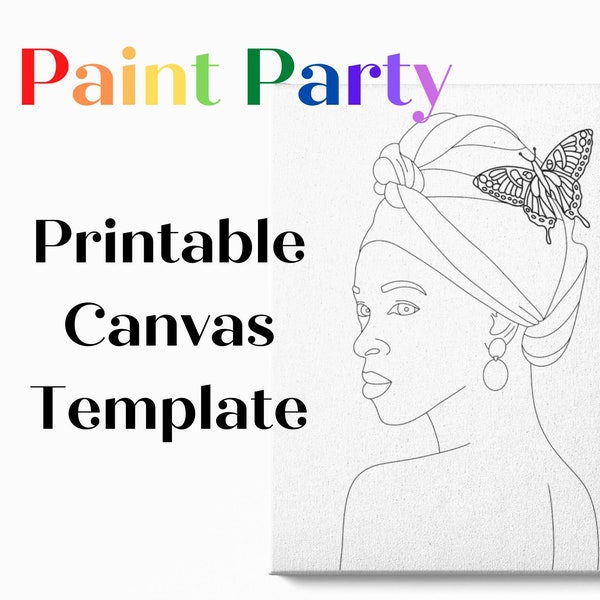 DIY Paint Party | Pre-drawn Canvas Stencil | Adult Painting | Paint & Sip DIY Paint Party | Art Party Stencil