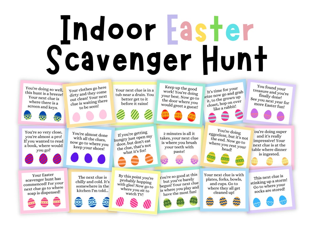 Easter Scavenger Hunt Indoor Scavenger Hunt Game for Kids - Etsy