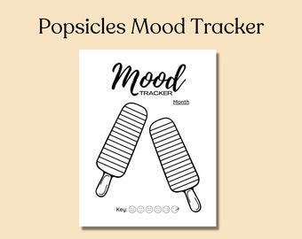 Popsicles Mood Tracker, Printable Mood Tracker, Instant Digital Download