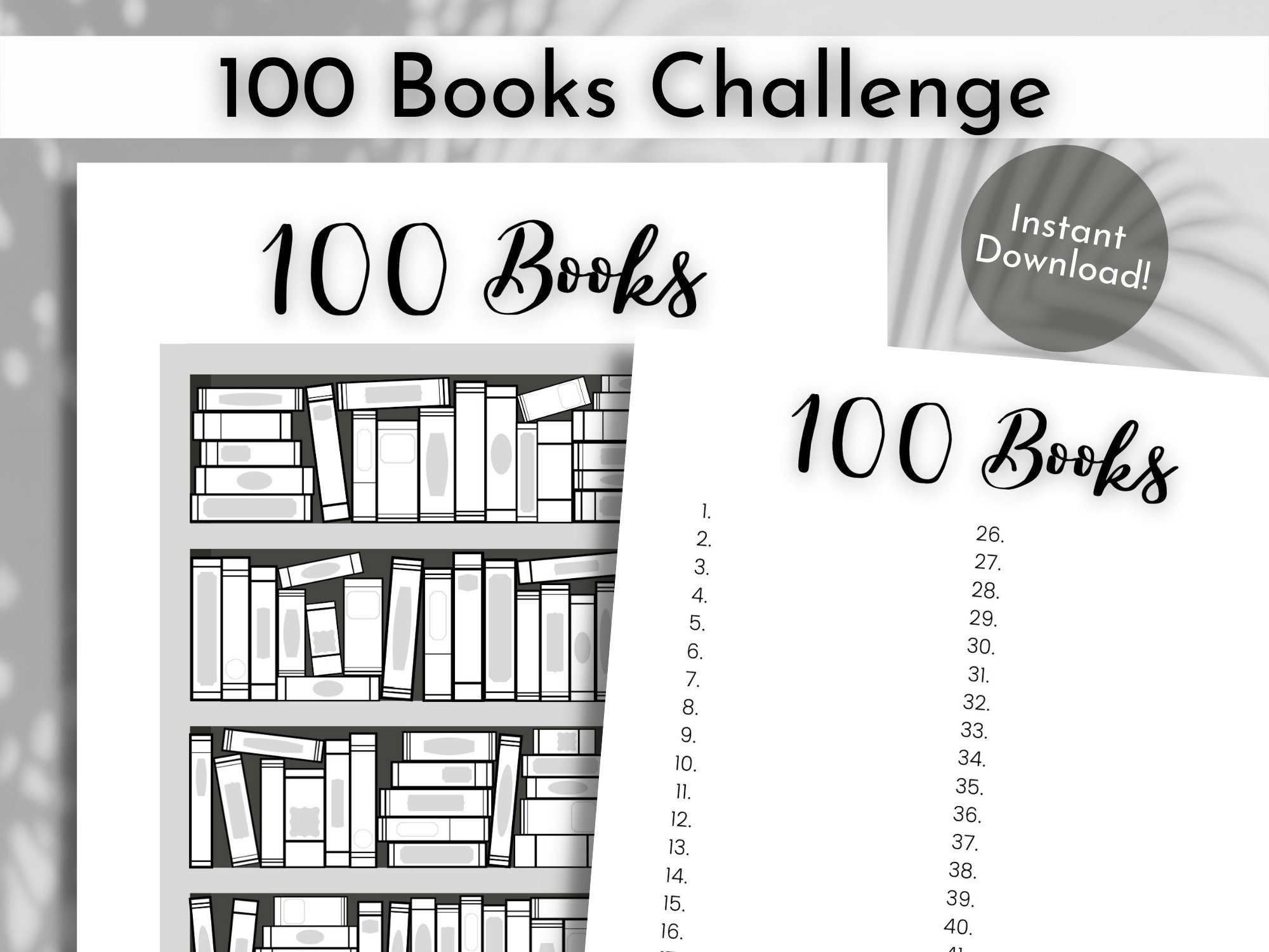 100-books-challenge-reading-tracker-instant-digital-download-etsy