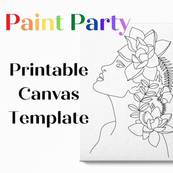 DIY Paint Party | Pre-drawn Canvas Stencil | Adult Painting | Paint & Sip DIY Paint Party | Art Party Stencil