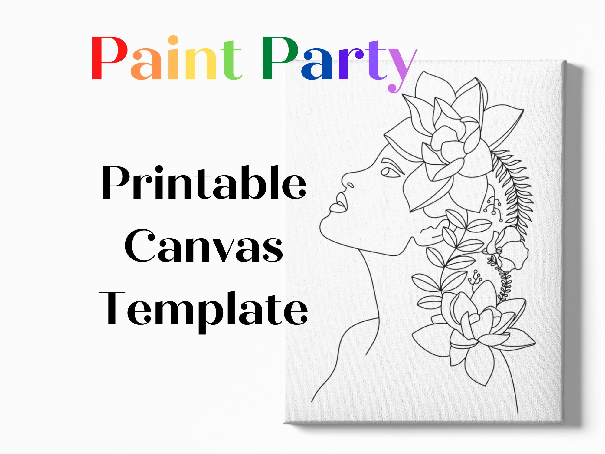 diy-paint-party-pre-drawn-canvas-stencil-adult-painting-paint-sip-diy-paint-party-art-party-stencil-etsy