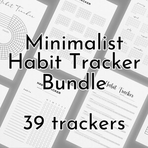 Bundel gewoontetrackers, afdrukbare gewoonte-trackers, jaarlijkse gewoonte-trackers, maandelijkse gewoonte-trackers, wekelijkse gewoonte-trackers