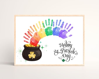 St. Patrick&#39;s Day Handprint Art: Kids Keepsake Craft (Digital Download)