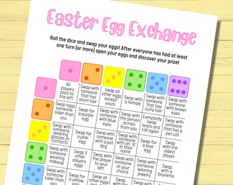 Easter Egg Exchange Dice Game, Easter Group Game, Easter Party Game