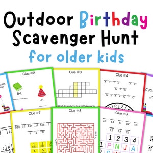 Birthday Treasure Hunt for Teens, Outdoor Scavenger Hunt, Game for Older Kids, Treasure Hunt Clues, Teenager Birthday Games