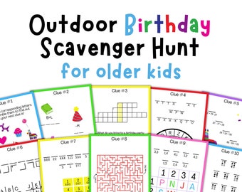 Birthday Treasure Hunt for Teens, Outdoor Scavenger Hunt, Game for Older Kids, Treasure Hunt Clues, Teenager Birthday Games