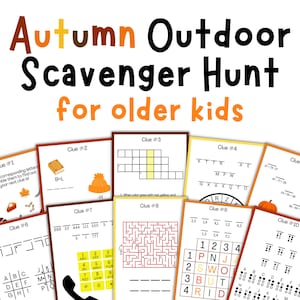 Autumn Outdoor Scavenger Hunt for Teens , Halloween Alternative, Fall Festival Scavenger Hunt for Older Kids, Kids Autumn Activity