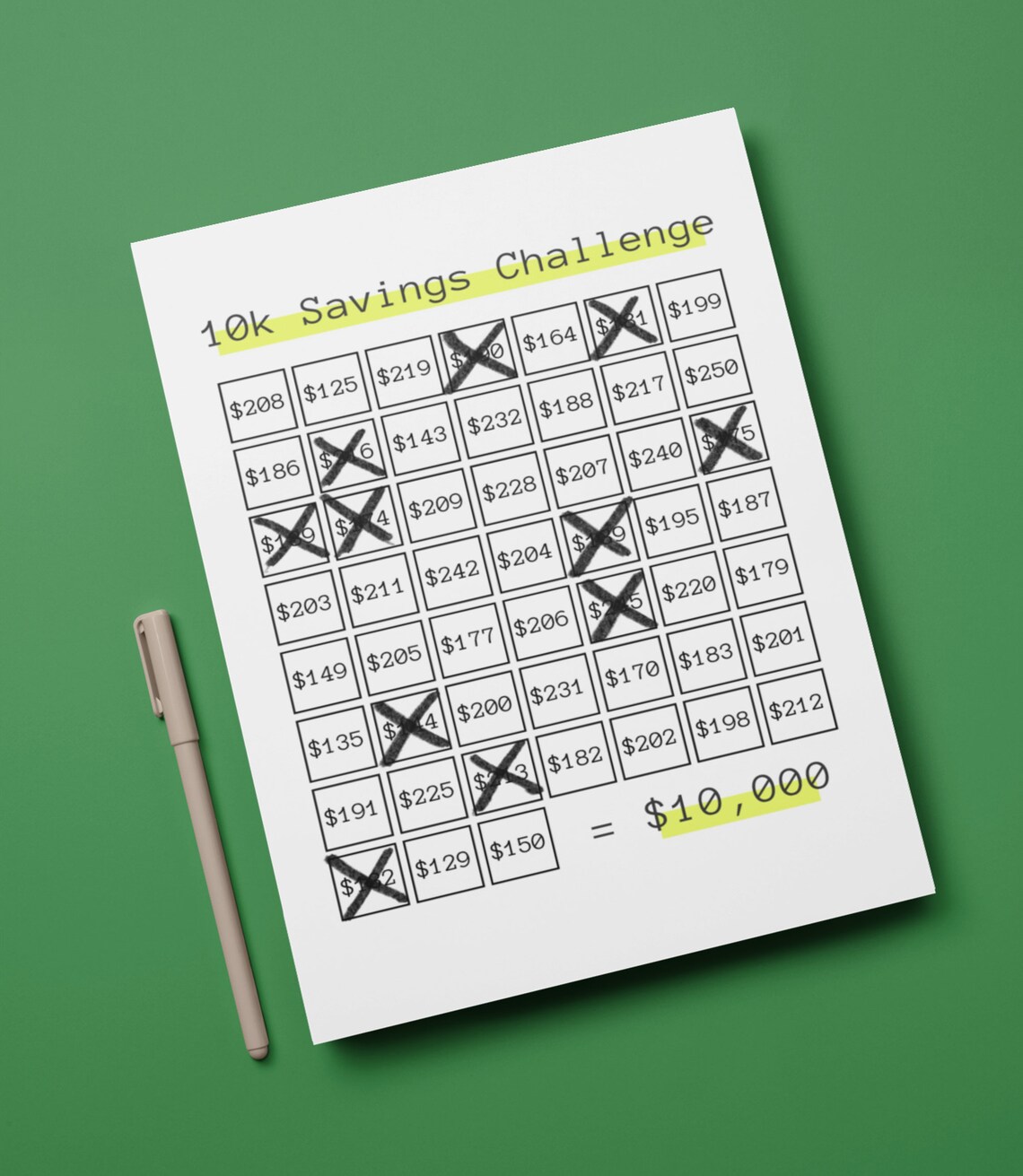 10k Savings Challenge 52 Week Challenge Instant Digital Etsy Espa a