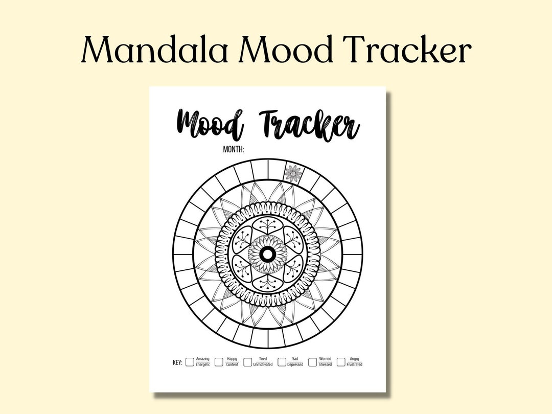 Mandala Mood Tracker, Printable Mood Tracker, Instant Digital Download ...
