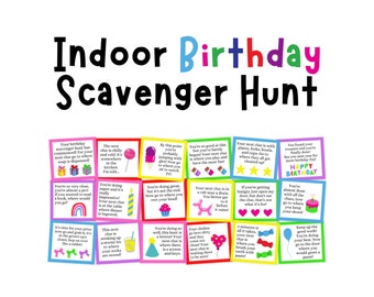 Birthday Scavenger Hunt: Indoor Clue Game (Printable Digital Download)
