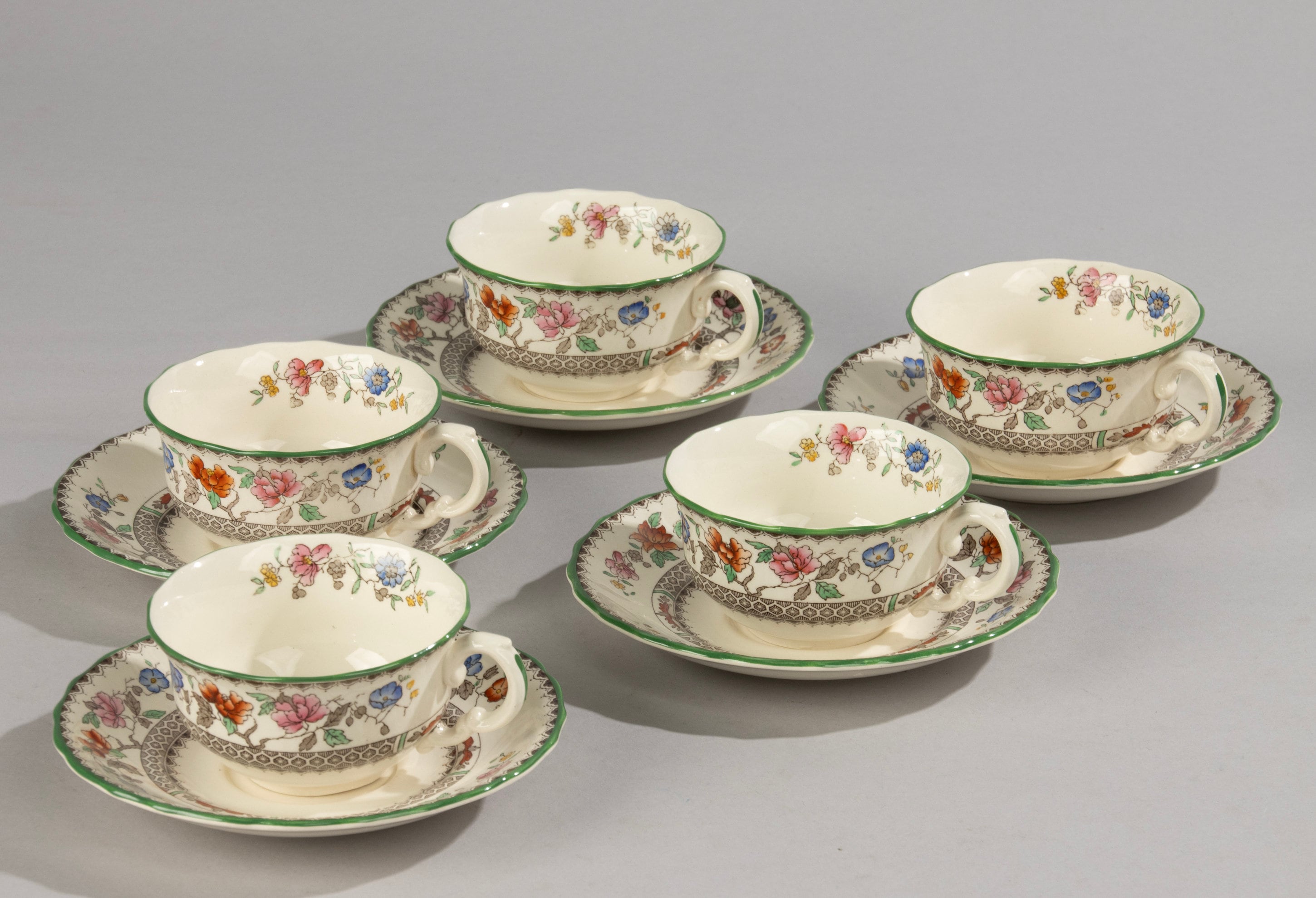 Set of Tea Cups and Saucers Spode Chinese Rose