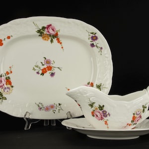 Ciotola ovale + ciotola per salsa - Coalport - Caughely Sprays