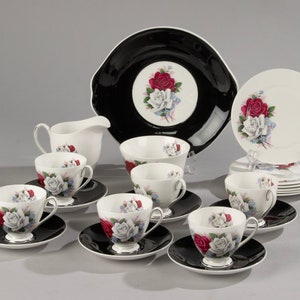 Service à thé et gâteau 15 pièces - Reine Anne