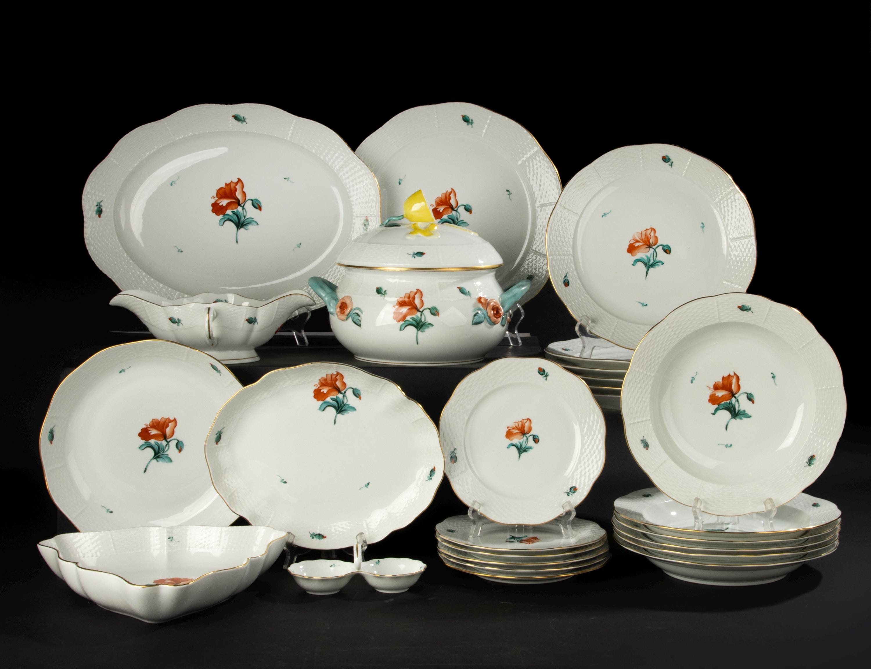 26-piece Dinner Set - Herend - Poppy - Etsy