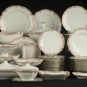 46-Delige Antieke Dineer Set - Alfred Hache Vierzon