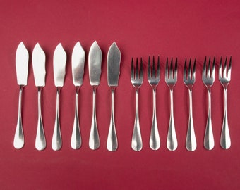 12-Piece Set Silver Plated Fish Cutlery
