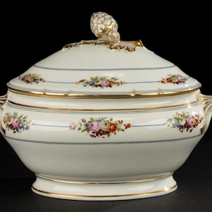 Large Antique Soup Terrine - Porcelain - Vieux Paris