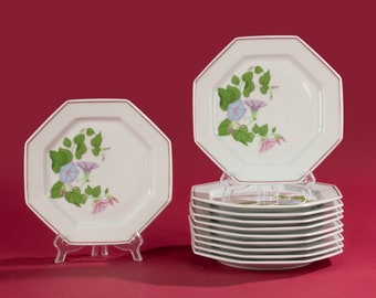 11-Piece Set Breakfast Plates - Coquet Limoges - Liseron